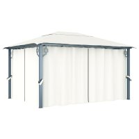vidaXL Pavillon mit Vorhängen 400 x 300 cm Creme...