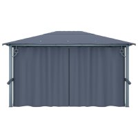 vidaXL Pavillon mit Vorh&auml;ngen 400&times;300 cm Anthrazit Aluminium