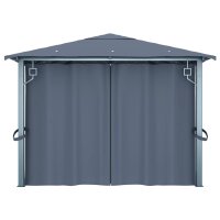 vidaXL Pavillon mit Vorh&auml;ngen 400&times;300 cm Anthrazit Aluminium