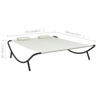 vidaXL Outdoor-Loungebett Stoff Cremewei&szlig;