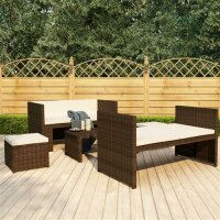 vidaXL 5-tlg. Garten-Lounge-Set mit Auflagen Poly Rattan...