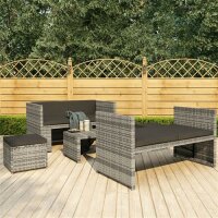 vidaXL 5-tlg. Garten-Lounge-Set mit Auflagen Poly Rattan...