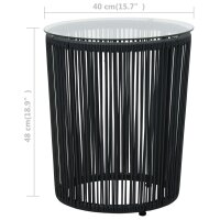 vidaXL 3-tlg. Bistro-Set mit Kissen PE-Rattan Schwarz