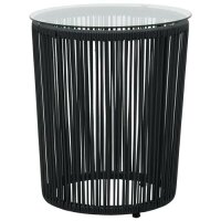 vidaXL 3-tlg. Bistro-Set mit Kissen PE-Rattan Schwarz