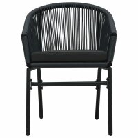 vidaXL 3-tlg. Bistro-Set mit Kissen PE-Rattan Schwarz