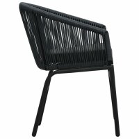 vidaXL 3-tlg. Bistro-Set mit Kissen PE-Rattan Schwarz