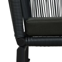 vidaXL 3-tlg. Bistro-Set mit Kissen PE-Rattan Schwarz