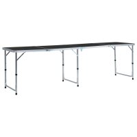 vidaXL Klappbarer Campingtisch Grau Aluminium 240 x 60 cm