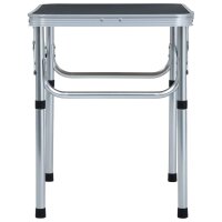 vidaXL Klappbarer Campingtisch Grau Aluminium 60x45 cm