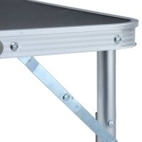 vidaXL Klappbarer Campingtisch Grau Aluminium 60x45 cm