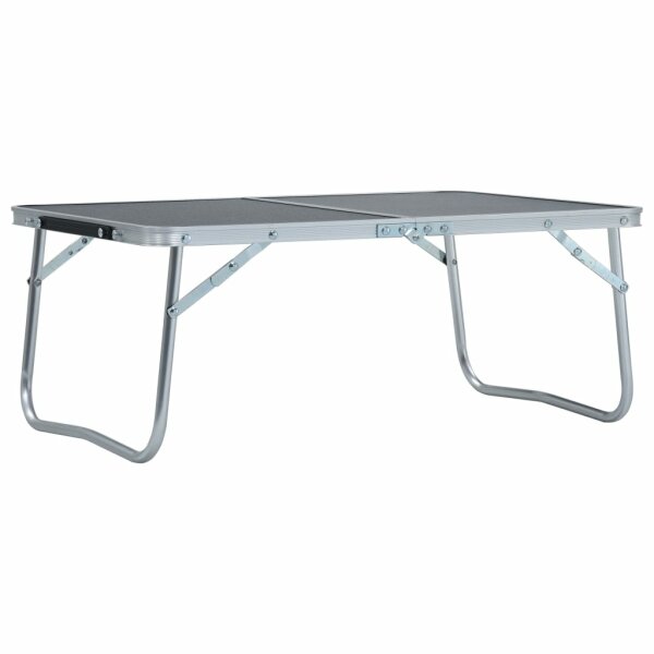 vidaXL Klappbarer Campingtisch Grau Aluminium 60 x 40 cm