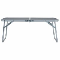 vidaXL Klappbarer Campingtisch Grau Aluminium 60 x 40 cm