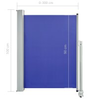 vidaXL Ausziehbare Seitenmarkise 100x300 cm Blau