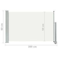 vidaXL Ausziehbare Seitenmarkise 60&times;300 cm Creme