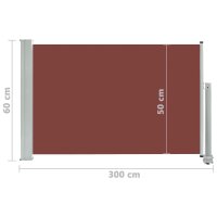 vidaXL Ausziehbare Seitenmarkise 60&times;300 cm Braun