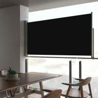 vidaXL Ausziehbare Seitenmarkise 80&times;300 cm Schwarz