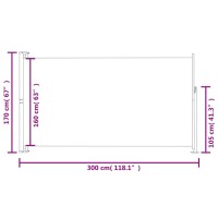 vidaXL Ausziehbare Seitenmarkise 170&times;300 cm Braun