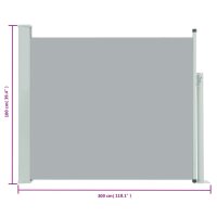 vidaXL Ausziehbare Seitenmarkise 100x300 cm Grau