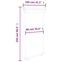 vidaXL Balkon-Seitenmarkise 100 × 250 cm Creme