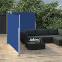 vidaXL Ausziehbare Seitenmarkise Blau 120 x 600 cm