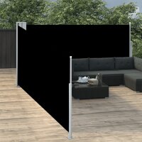 vidaXL Ausziehbare Seitenmarkise Schwarz 100 x 1000 cm