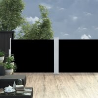 vidaXL Ausziehbare Seitenmarkise Schwarz 100 x 1000 cm