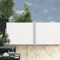 vidaXL Ausziehbare Seitenmarkise Creme 140 x 1000 cm