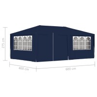 vidaXL Profi-Partyzelt mit Seitenw&auml;nden 4&times;6 m Blau 90 g/m&sup2;