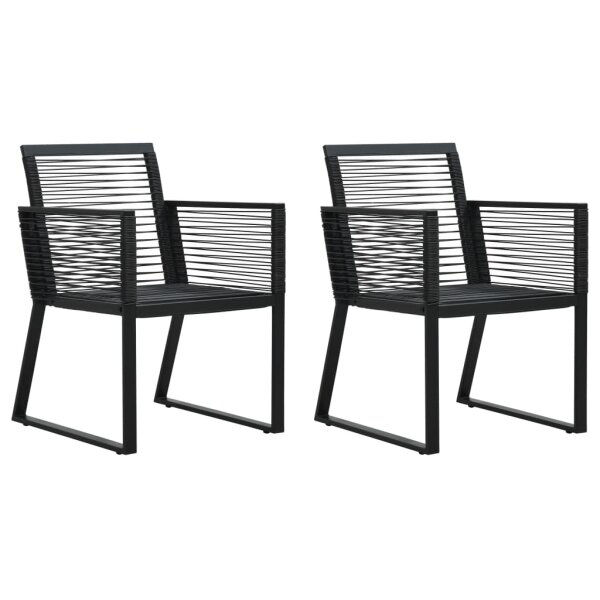 vidaXL Gartenst&uuml;hle 2 Stk. Schwarz PVC Rattan