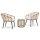 vidaXL 3-tlg. Bistro-Set Poly Rattan Eiche