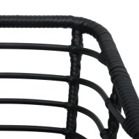 vidaXL Gartenst&uuml;hle 2 Stk. mit Auflagen Poly Rattan Schwarz