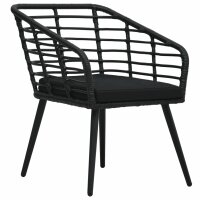 vidaXL 3-tlg. Bistro-Set Poly Rattan Schwarz