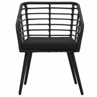 vidaXL 3-tlg. Bistro-Set Poly Rattan Schwarz