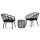 vidaXL 3-tlg. Bistro-Set Poly Rattan Schwarz