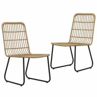 vidaXL Gartenst&uuml;hle 2 Stk. Poly Rattan Eiche