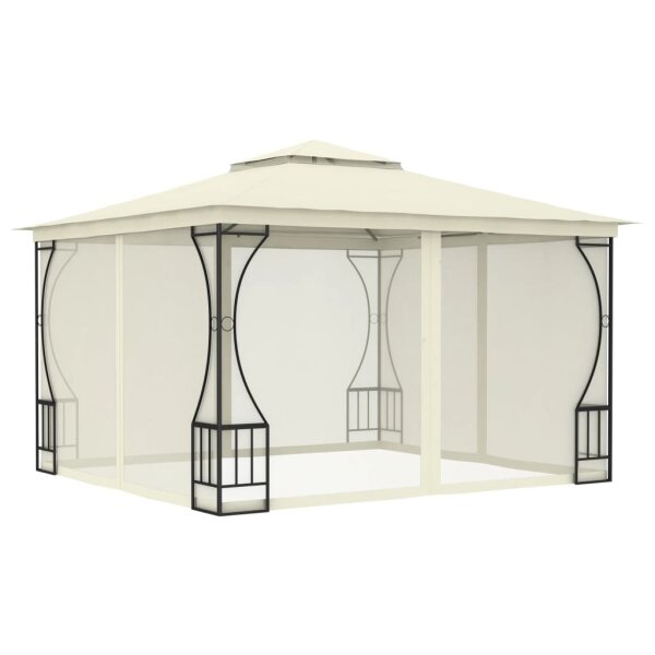 vidaXL Pavillon mit Netz 300x300x265 cm Creme