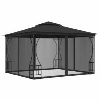 vidaXL Pavillon mit Netz 300x300x265 cm Anthrazit