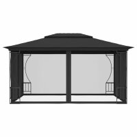 vidaXL Pavillon mit Netz 300x400x265 cm Anthrazit