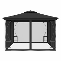 vidaXL Pavillon mit Netz 300x400x265 cm Anthrazit