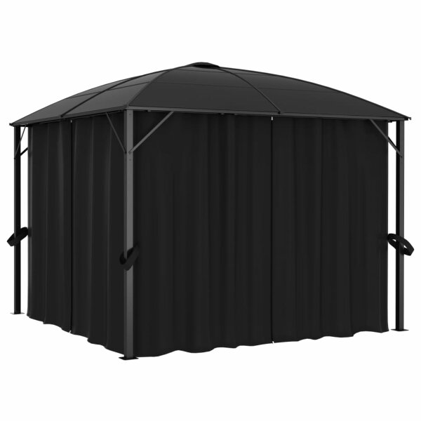 vidaXL Pavillon mit Vorh&auml;ngen 300 x 300 x 265 cm Anthrazit