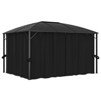 vidaXL Pavillon mit Vorh&auml;ngen 400 x 300 x 265 cm Anthrazit