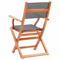vidaXL Klappbare Gartenstühle 2 Stk. Grau Eukalyptus Massivholz