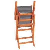 vidaXL Klappbare Gartenstühle 2 Stk. Grau Eukalyptus Massivholz