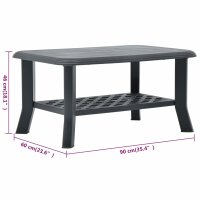 vidaXL Couchtisch Anthrazit 90 x 60 x 46 cm Kunststoff