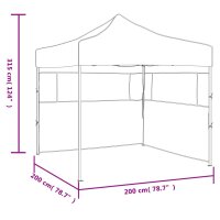 vidaXL Profi-Partyzelt Faltbar mit 2 Seitenw&auml;nden 2&times;2m Stahl Creme