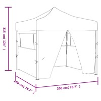 vidaXL Profi-Partyzelt Faltbar mit 4 Seitenw&auml;nden 2&times;2m Stahl Anthrazit