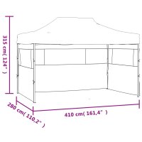 vidaXL Profi-Partyzelt Faltbar mit 3 Seitenw&auml;nden 3&times;4m Stahl Creme