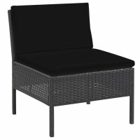 vidaXL 5-tlg. Garten-Sofagarnitur mit Auflagen Poly Rattan Schwarz