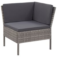 vidaXL 6-tlg. Garten-Lounge-Set mit Auflagen Poly Rattan Grau