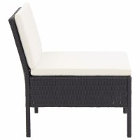 vidaXL 8-tlg. Garten-Lounge-Set mit Auflagen Poly Rattan Schwarz